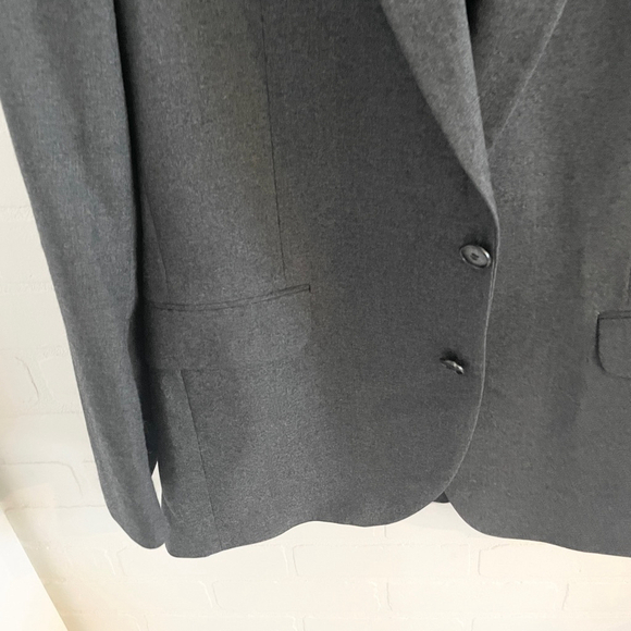 Yves Saint-Laurent Vintage Designer Blazer Tailored Wool 2-Button Gray 42R - Picture 6 of 13